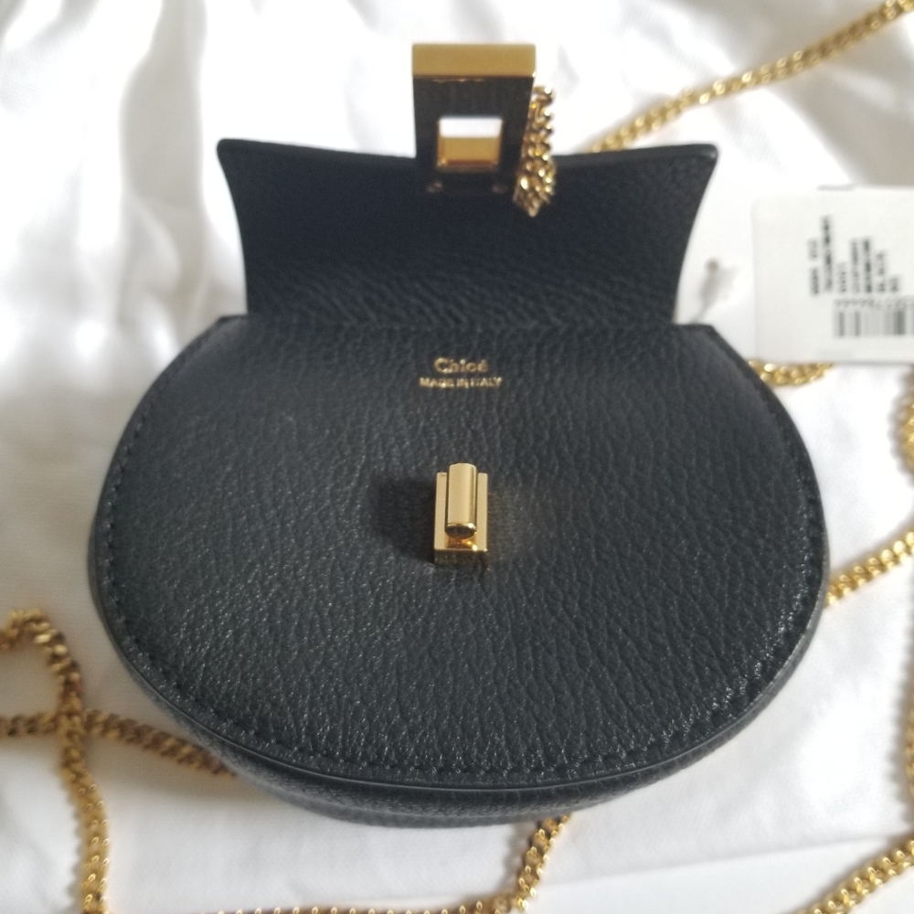 Chloe Drew Leather Crossbody Backpack Black - Picture 6 of 15